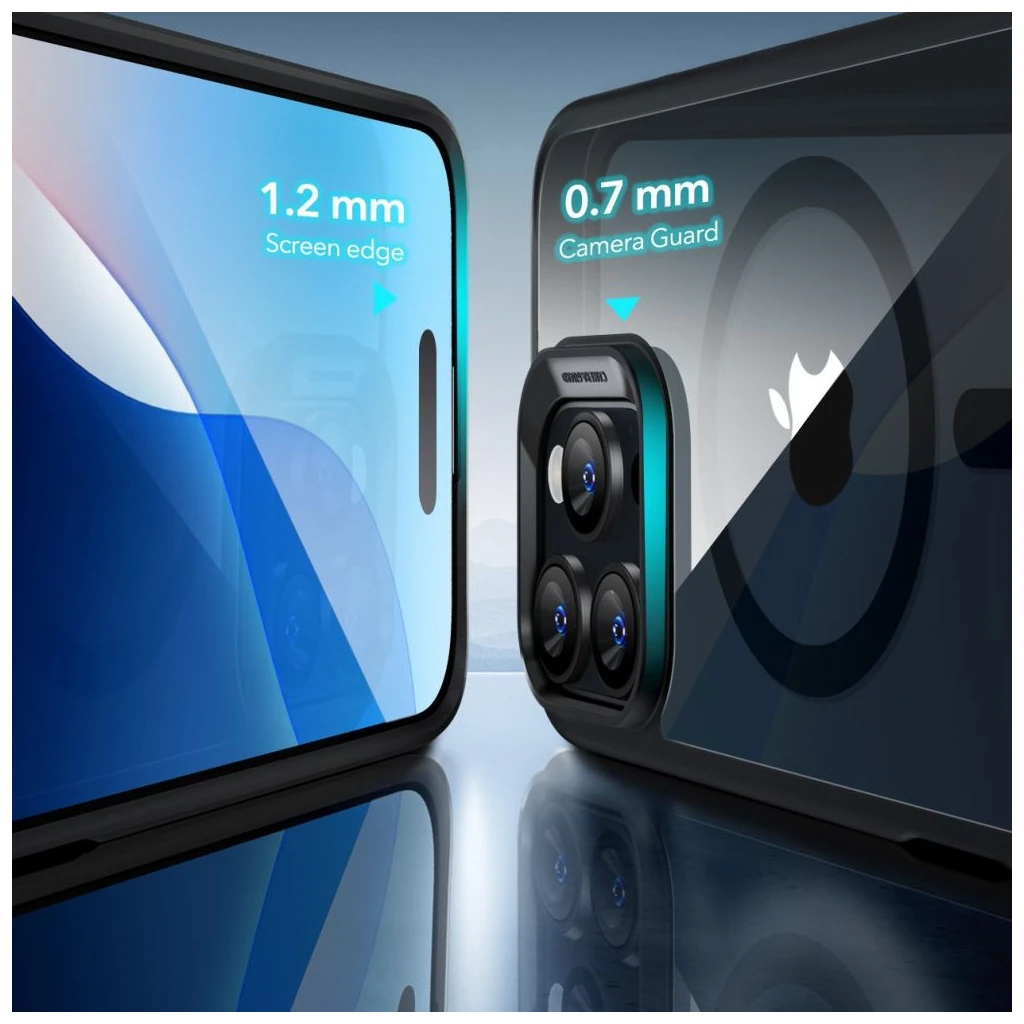 ESR CLASSIC HYBRID HALOLOCK MAGSAFE & TEMPERED GLASS iPhone 16 Pro Max készülékhez védőtok – átlátszó / fekete