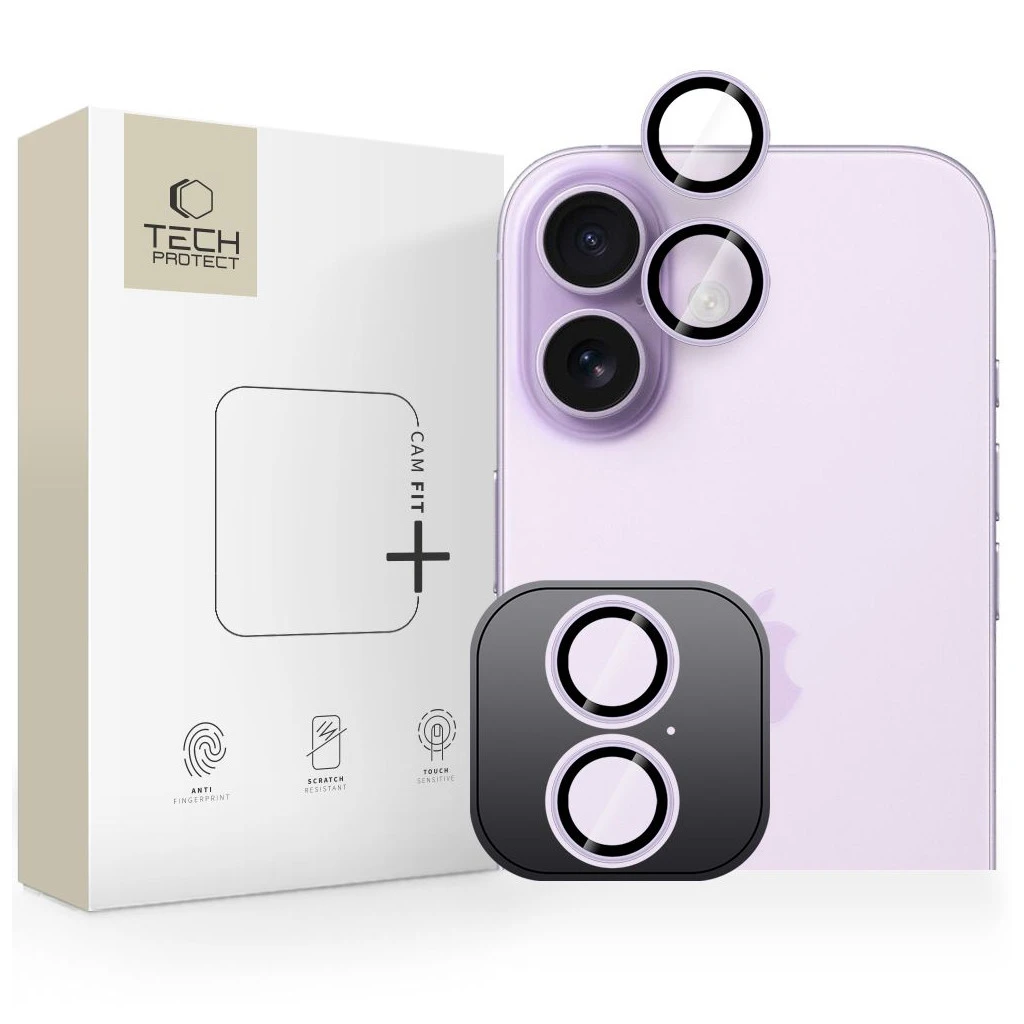 Kamera védőtok Tech-Protect Camring Fit+ iPhone 16/16 Plus/17 készülékhez lila