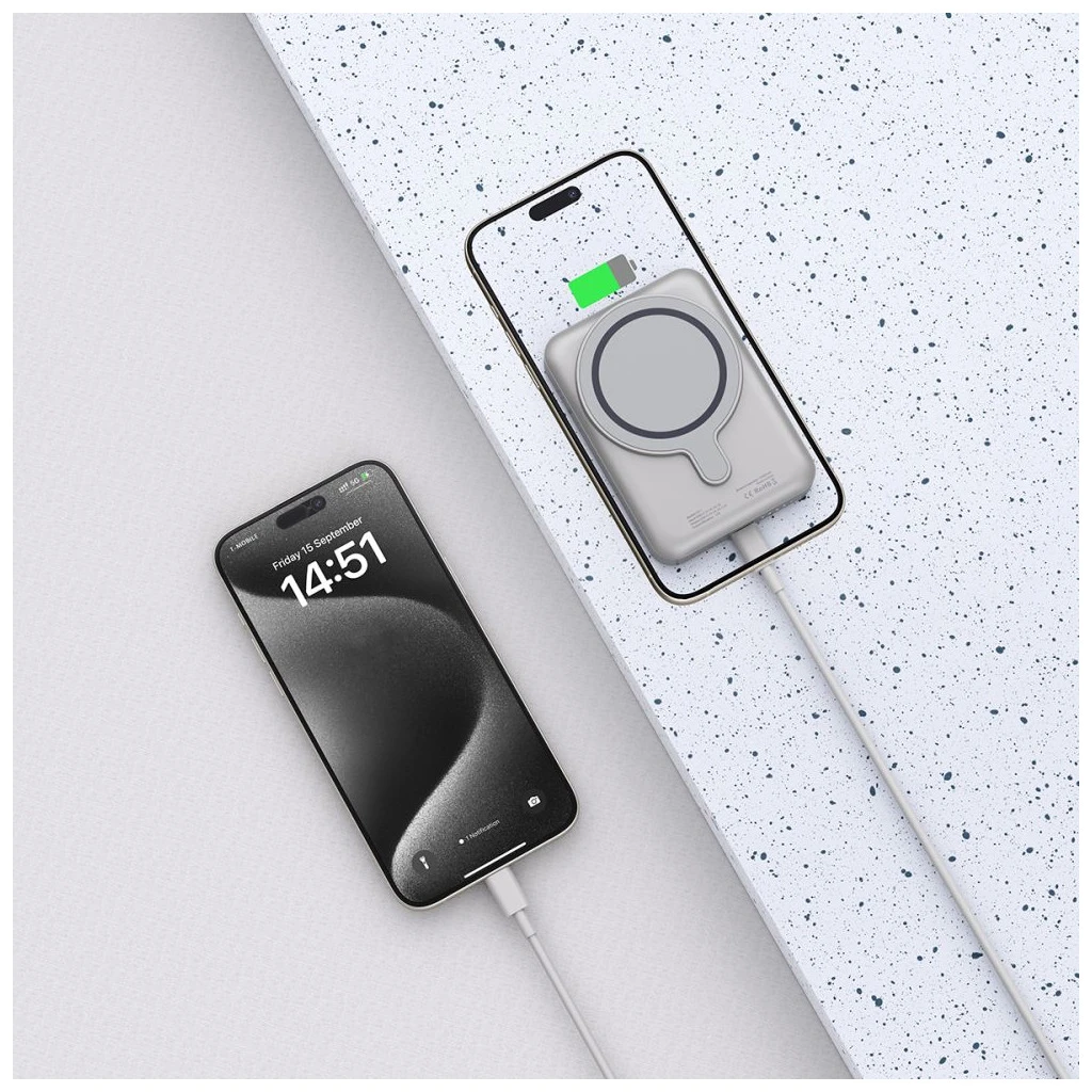 TECH-PROTECT PB11 LIFEMAG MAGSAFE hordozható töltő 10000mAh titán