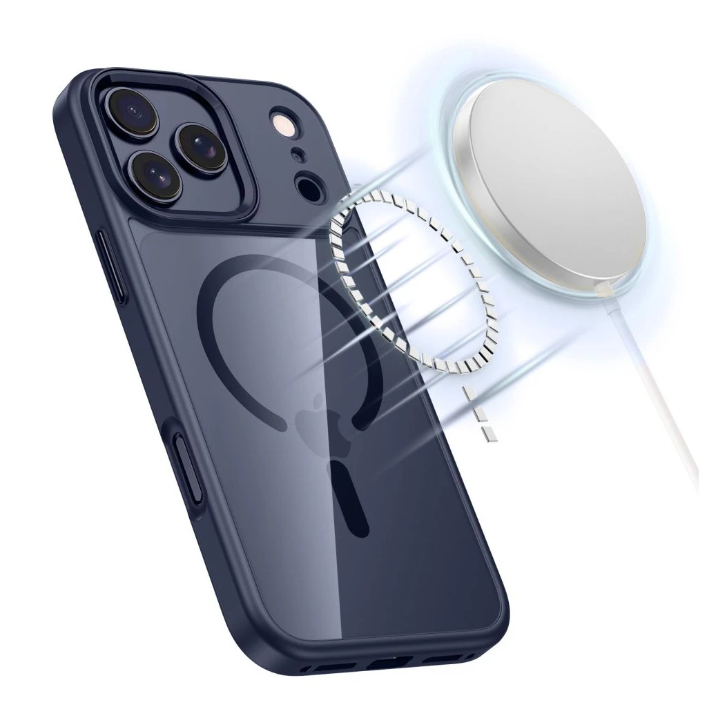 TECH-PROTECT MAGMAT MAGSAFE iPhone 17 Pro készülékhez tok – mélykék/átlátszó