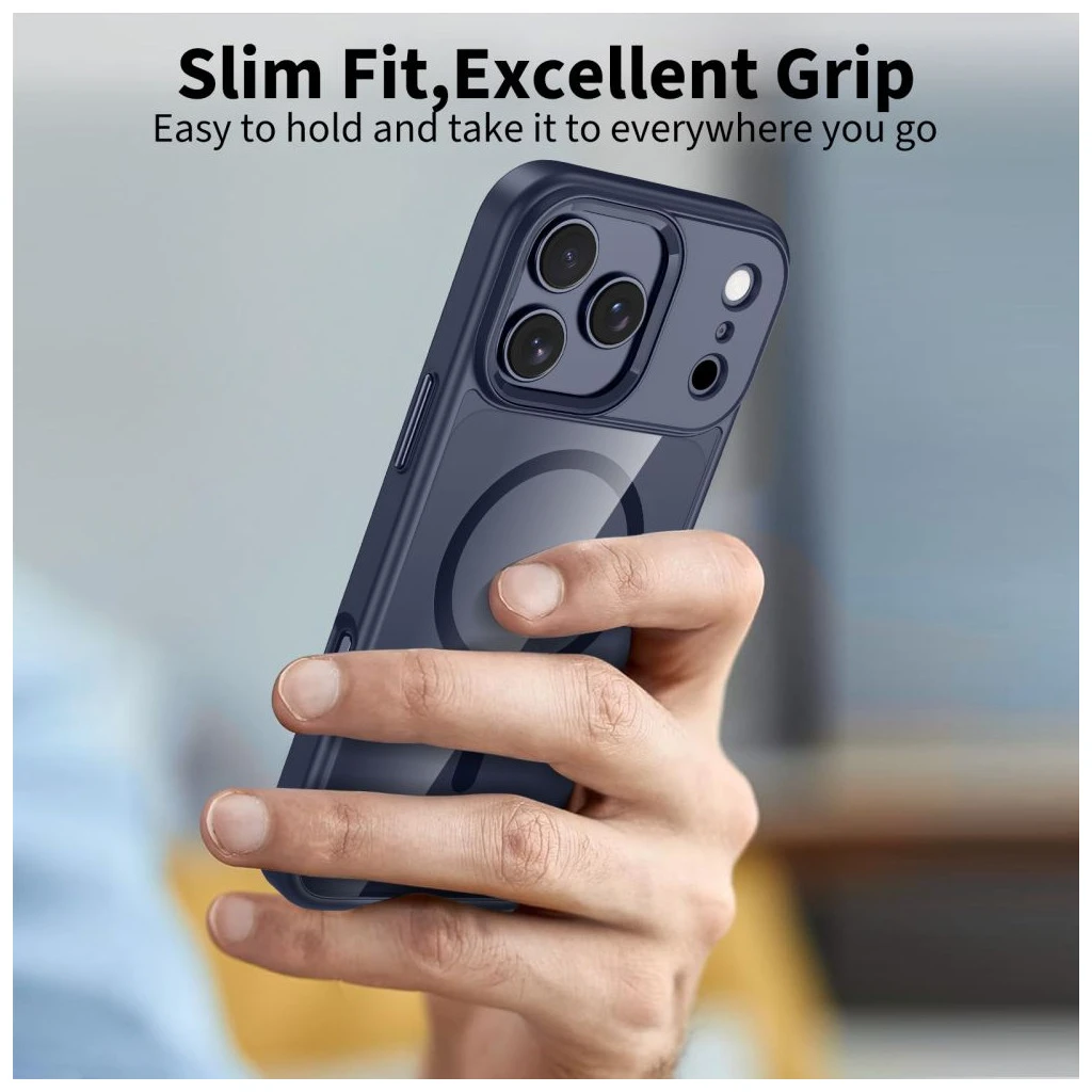 TECH-PROTECT MAGMAT MAGSAFE iPhone 17 Pro készülékhez tok – mélykék/átlátszó