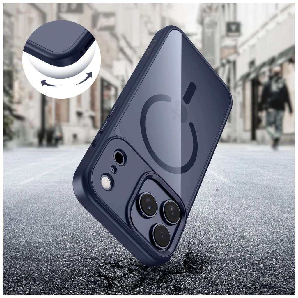 TECH-PROTECT MAGMAT MAGSAFE iPhone 17 Pro készülékhez tok – mélykék/átlátszó