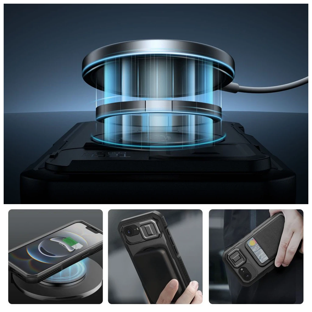 TECH-PROTECT Kevlar Magsafe iPhone 16E készülékhez tok fekete