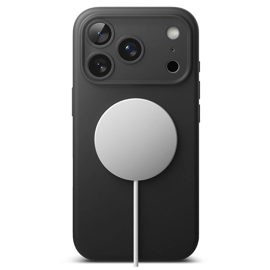 RINGKE szilikon mágneses MagSafe tok iPhone 17 Pro Max készülékhez fekete