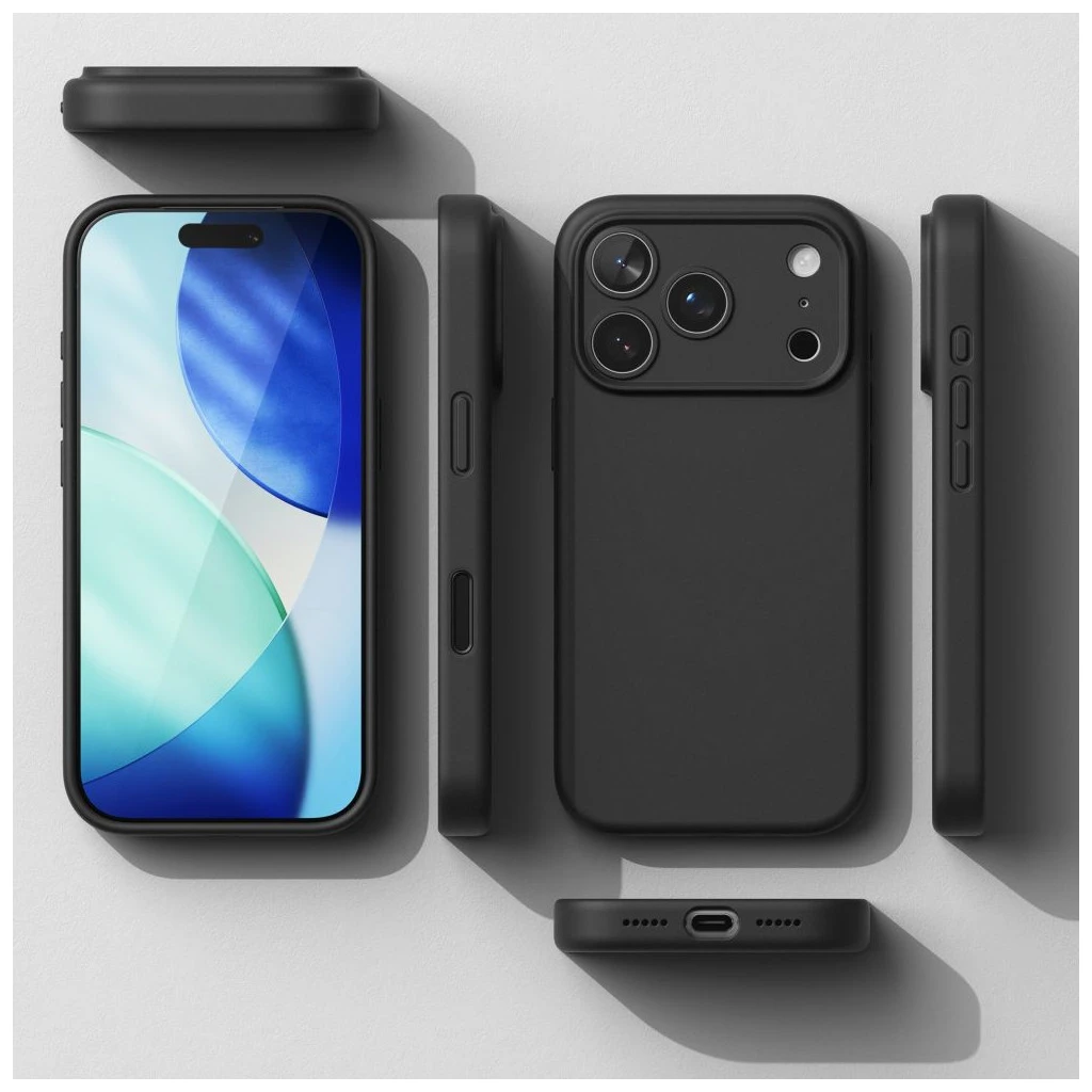 RINGKE szilikon mágneses MagSafe tok iPhone 17 Pro Max készülékhez fekete