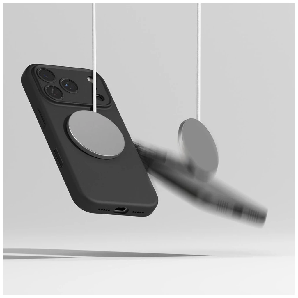 RINGKE szilikon mágneses MagSafe tok iPhone 17 Pro Max készülékhez fekete