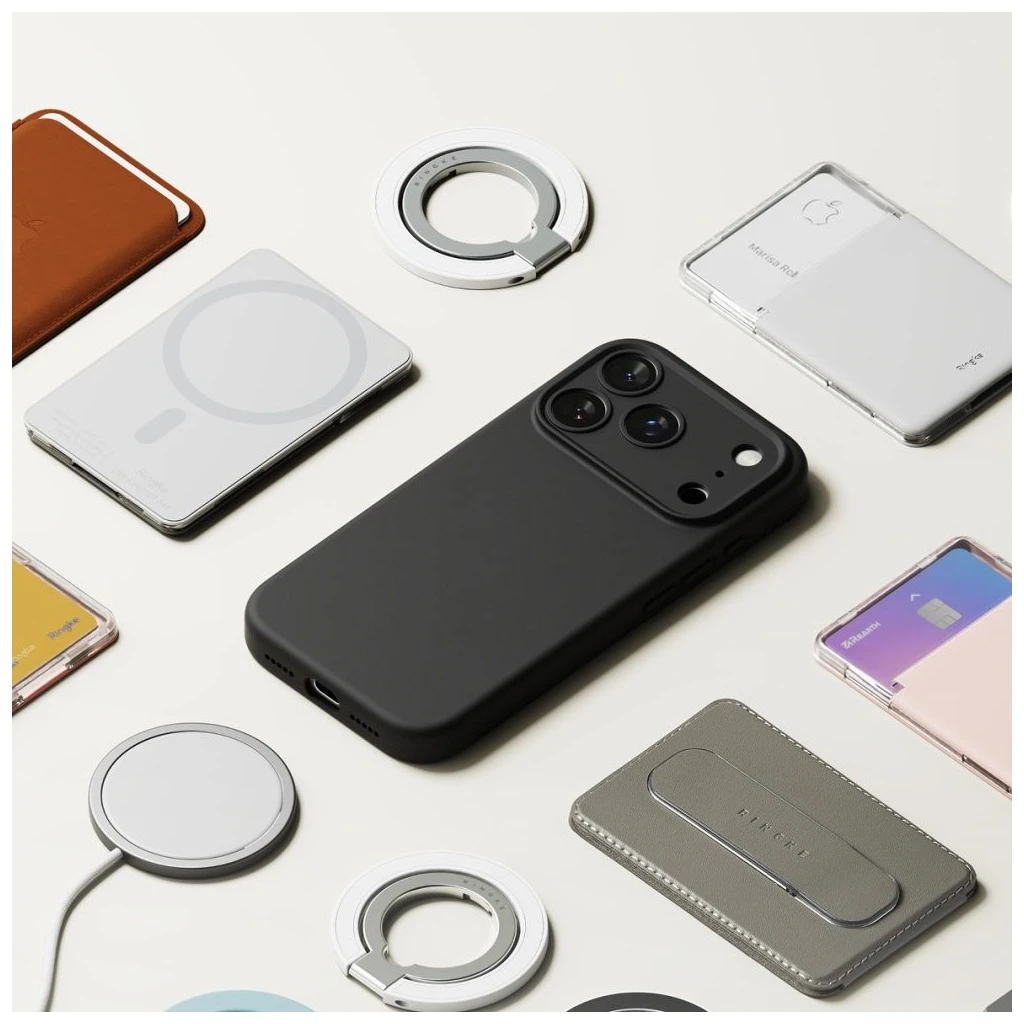 RINGKE szilikon mágneses MagSafe tok iPhone 17 Pro Max készülékhez fekete