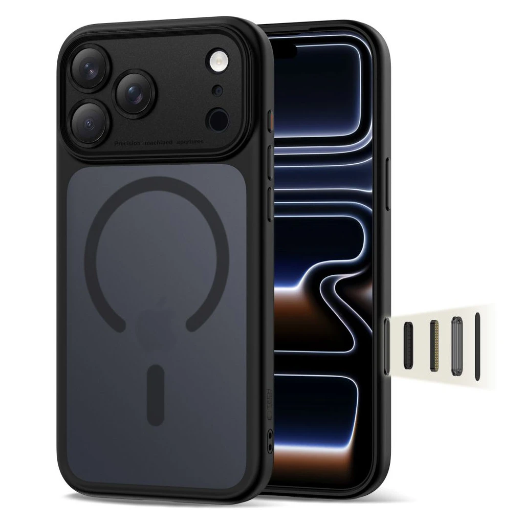 TECH-PROTECT MAGPEAK MAGSAFE CC iPhone 17 Pro tok készülékhez, matt fekete