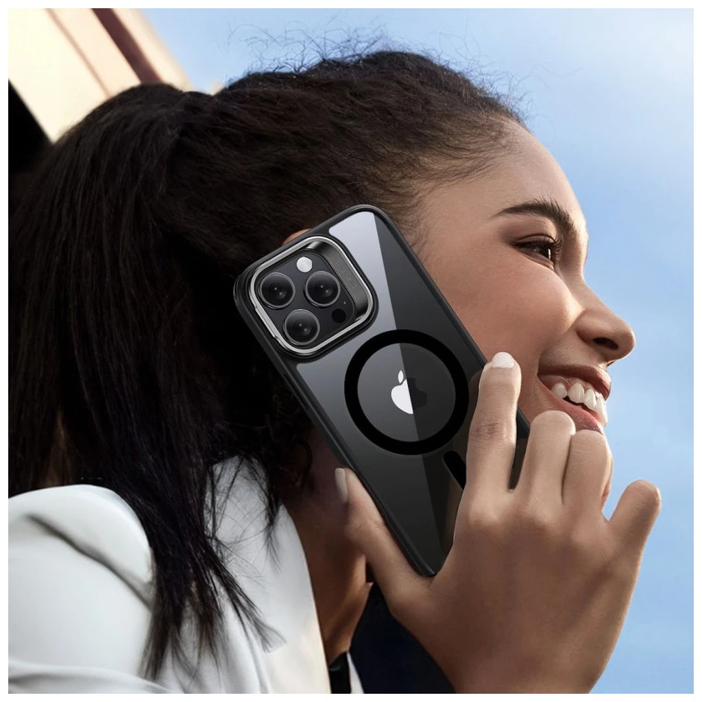 ESR Classic Hybrid védőtok Kickstand HaloLock MagSafe és kijelzővédő iPhone 16 Pro Max készülékhez átlátszó/fekete