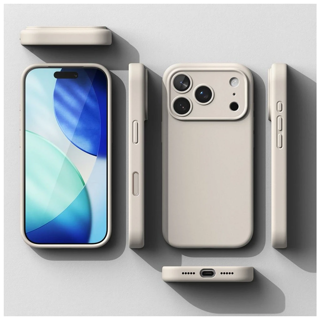 RINGKE szilikon mágneses MagSafe iPhone 17 Pro Max készülékhez tok kövesszínű