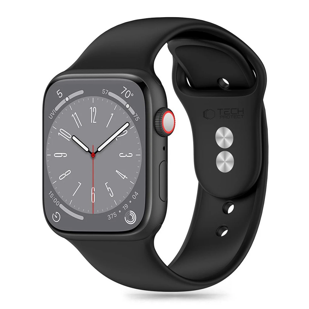 TECH-PROTECT szilikon tok Apple Watch 8 / 9 / 10 / 11 / SE / ULTRA készülékhez (44 / 45 / 46 / 49 MM) fekete