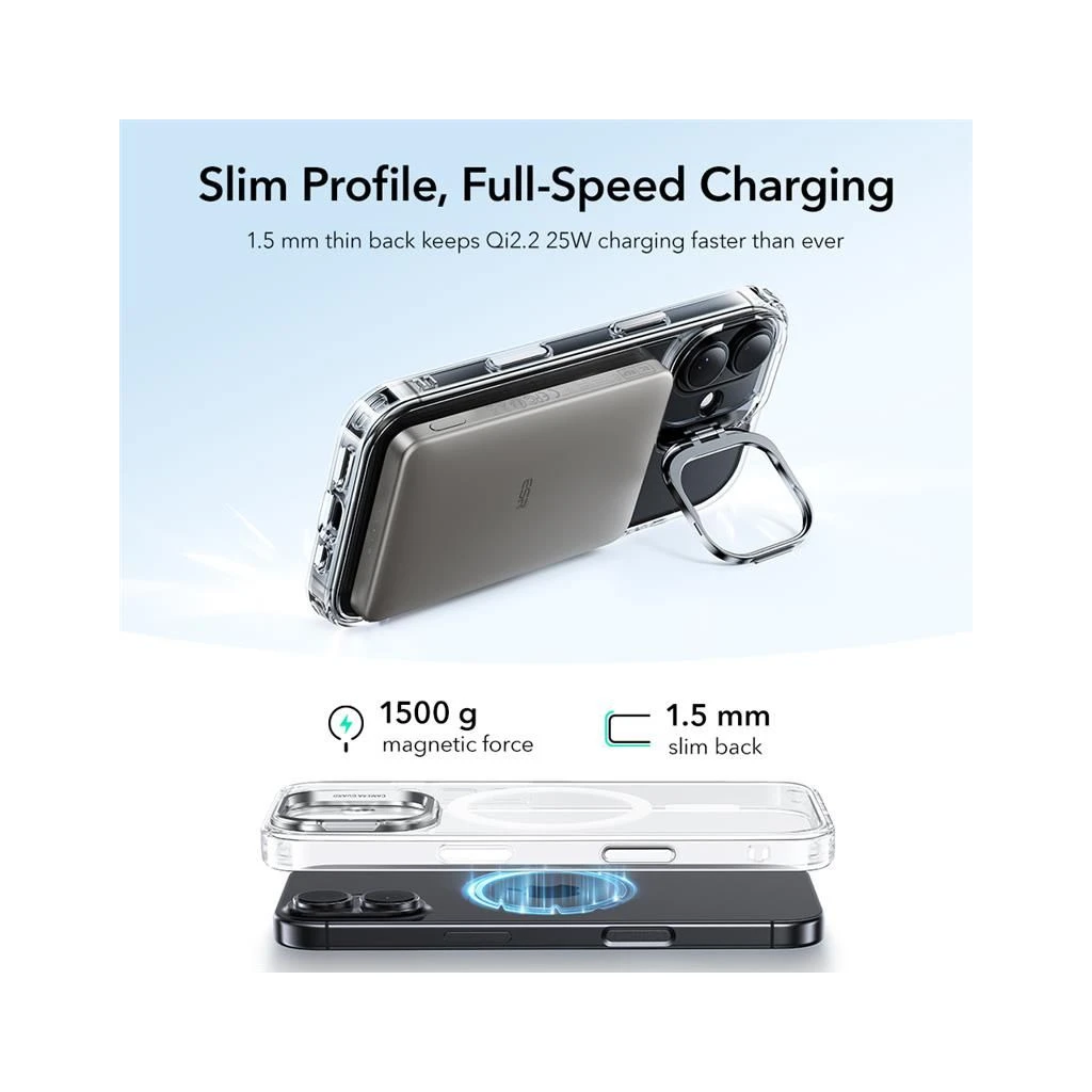 ESR CLASSIC HYBRID KICKSTAND MAGSAFE iPhone 17 készülékhez tok átlátszó