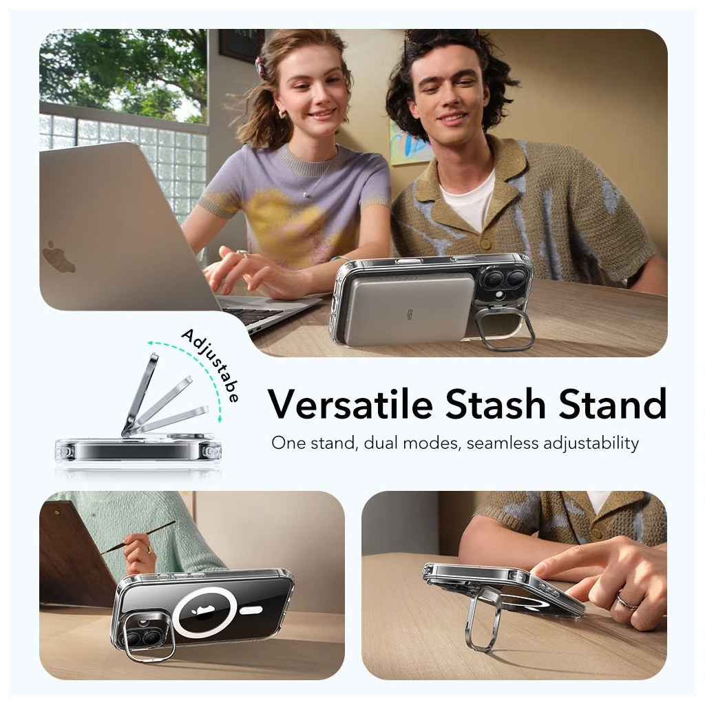 ESR CLASSIC HYBRID KICKSTAND MAGSAFE iPhone 17 készülékhez tok átlátszó