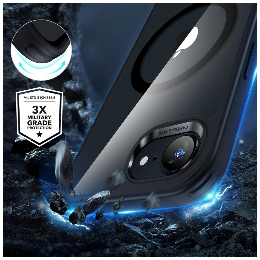 ESR Classic Hybrid HaloLock MAGSAFE tok iPhone 16E készülékhez átlátszó/fekete