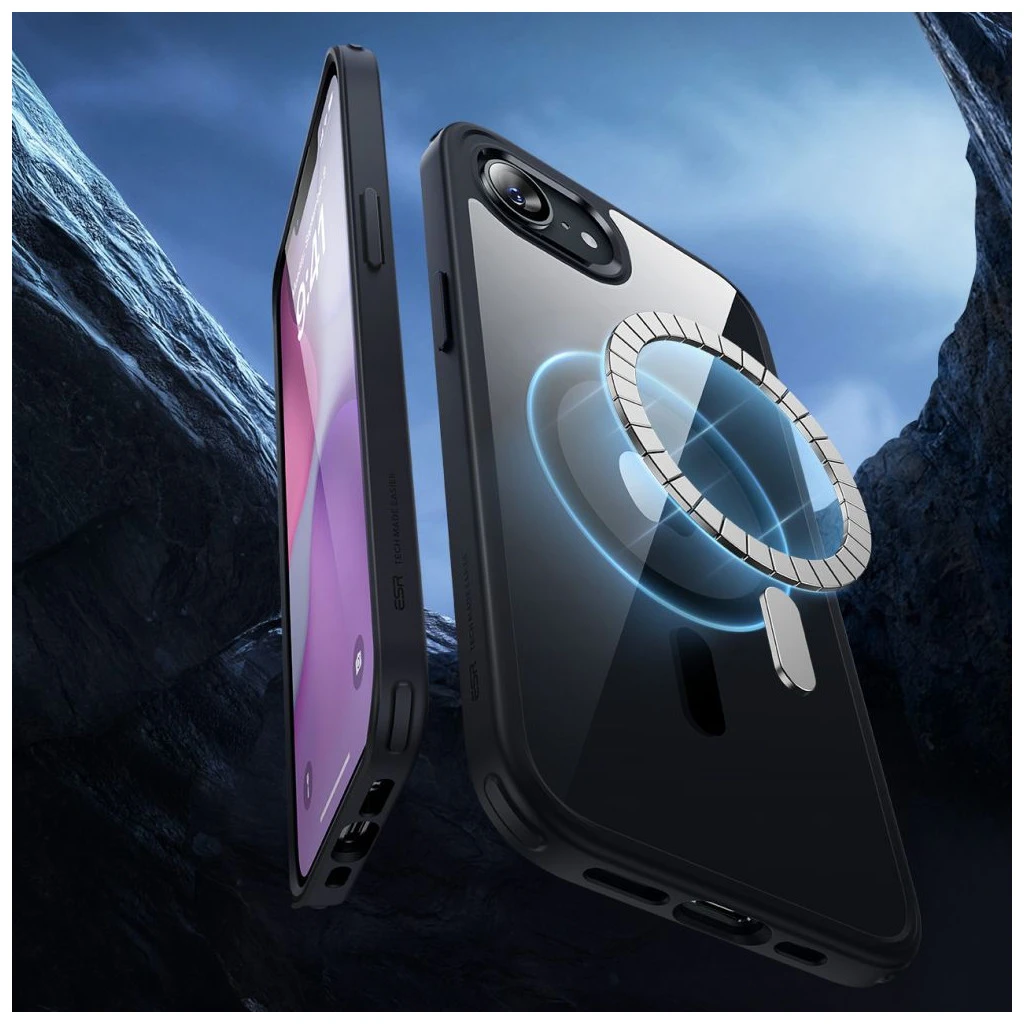 ESR Classic Hybrid HaloLock MAGSAFE tok iPhone 16E készülékhez átlátszó/fekete