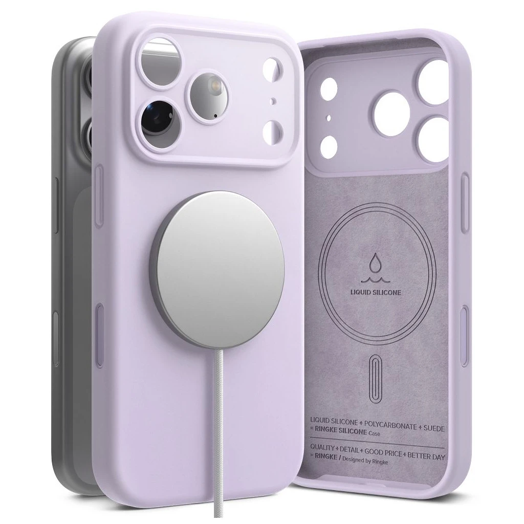RINGKE szilikon magnetic MagSafe iPhone 17 Pro Max készülékhez tok világoslila
