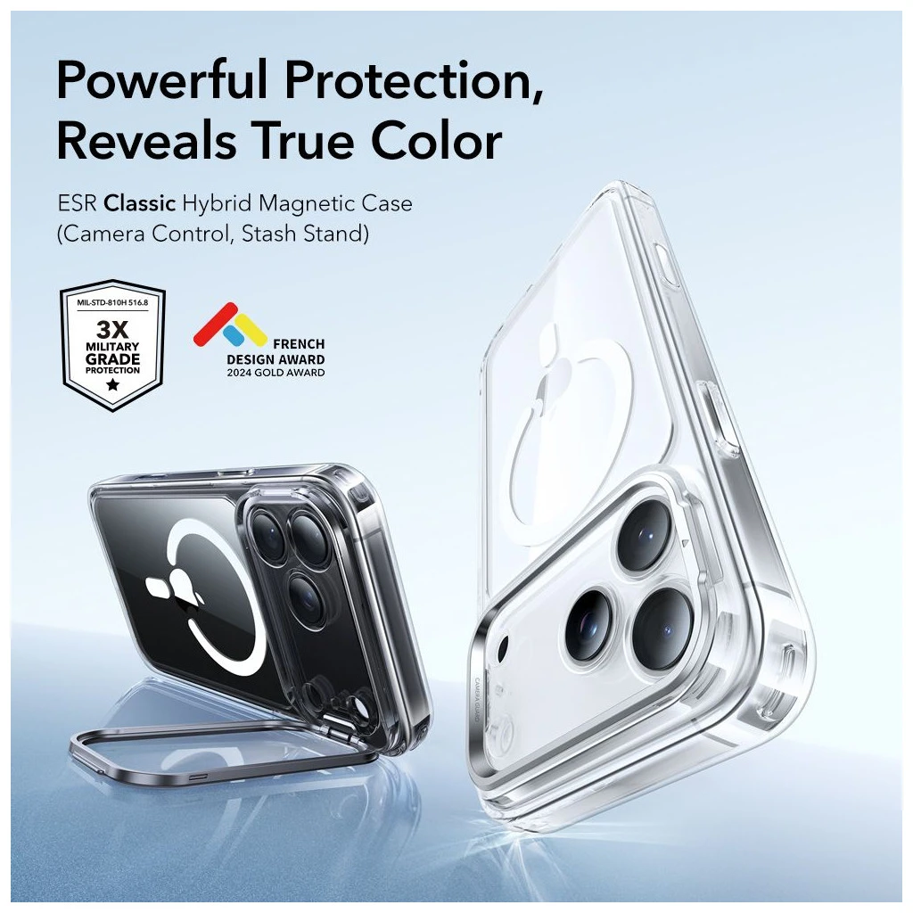 ESR Classic Hybrid Kickstand MagSafe iPhone 17 Pro Max készülékhez tok átlátszó