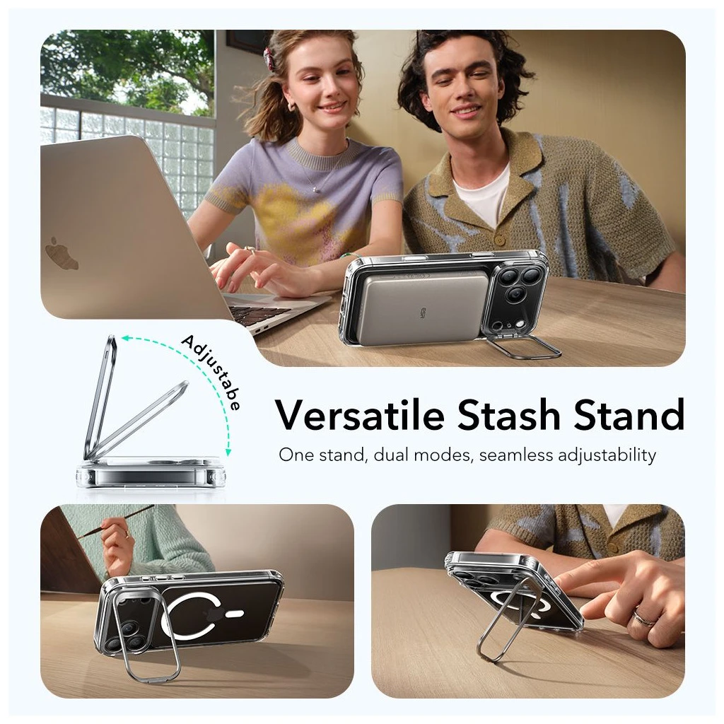 ESR Classic Hybrid Kickstand MagSafe iPhone 17 Pro Max készülékhez tok átlátszó