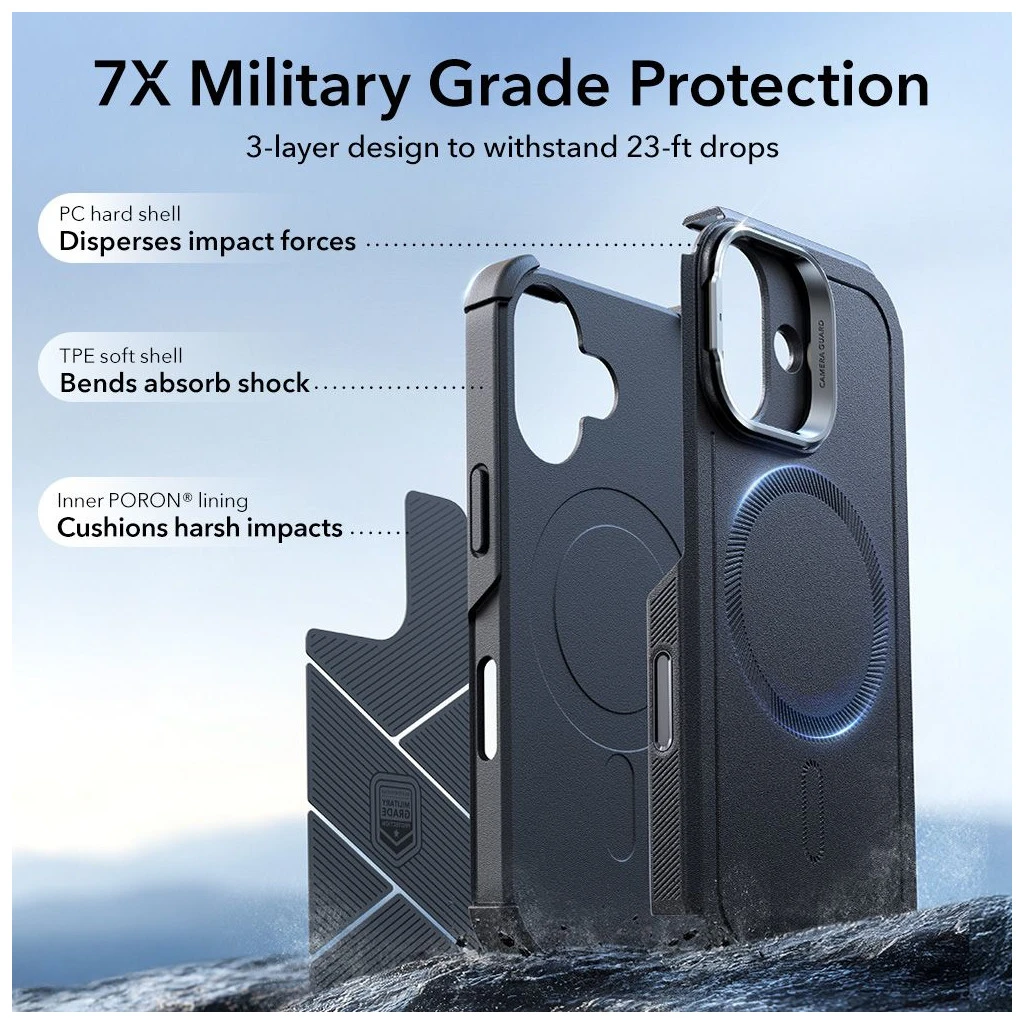 ESR CYBER MAGSAFE iPhone 17 készülékhez tartó fekete