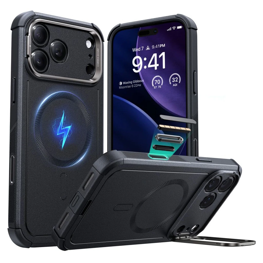 ESR CYBER KICKSTAND MAGSAFE iPhone 17 Pro készülékhez fekete