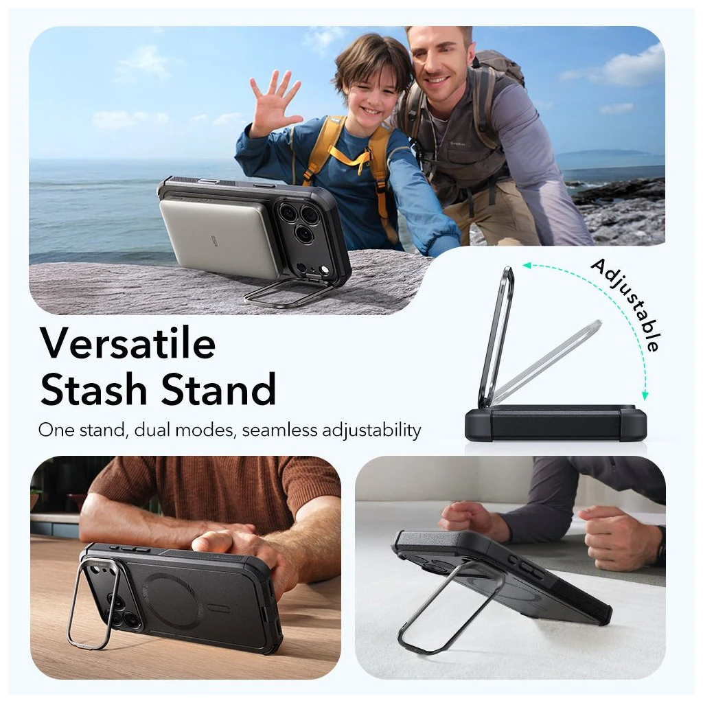 ESR CYBER KICKSTAND MAGSAFE iPhone 17 Pro készülékhez fekete