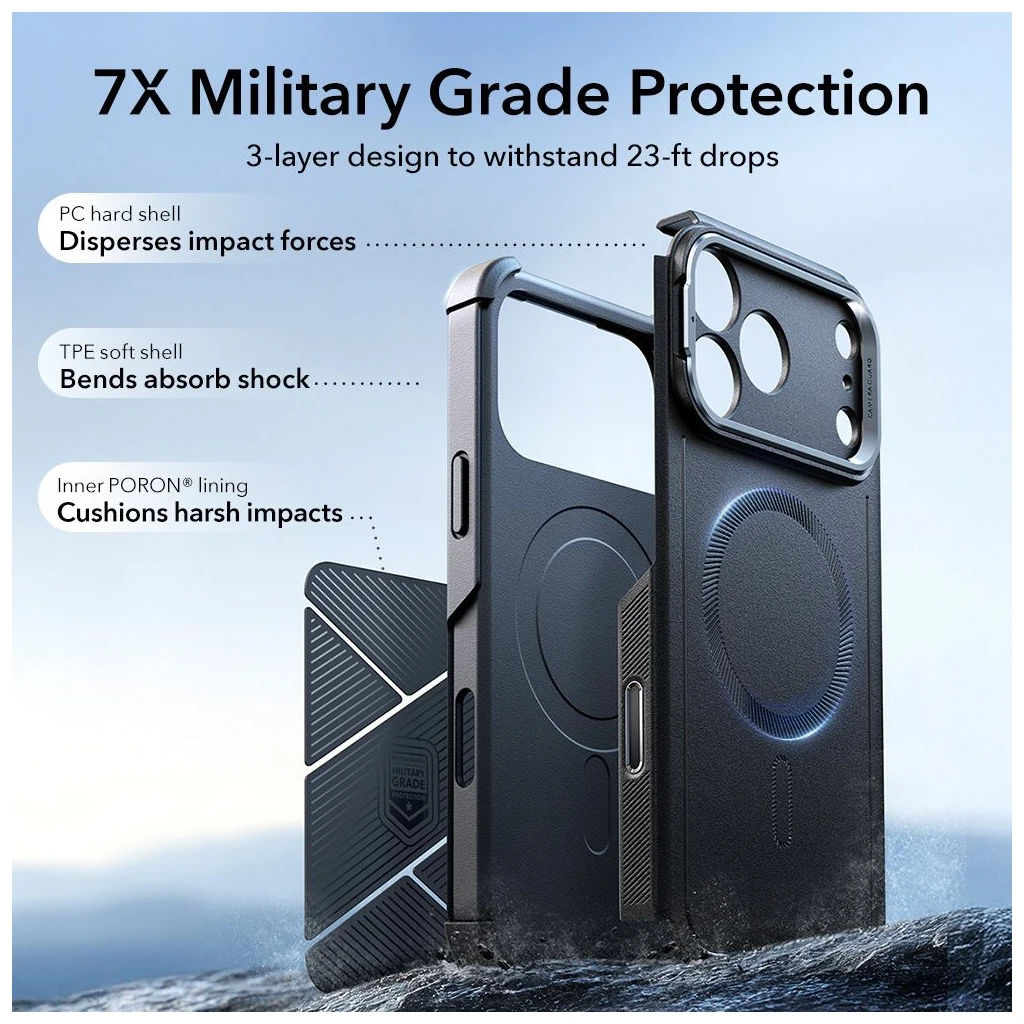 ESR CYBER KICKSTAND MAGSAFE iPhone 17 Pro készülékhez fekete