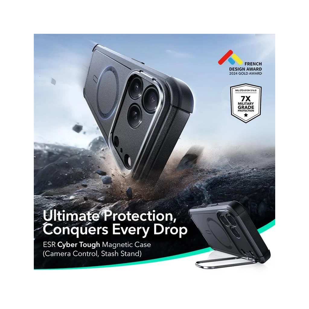 ESR CYBER ÁLLVÁNY MAGSAFE iPhone 17 Pro Max készülékhez fekete