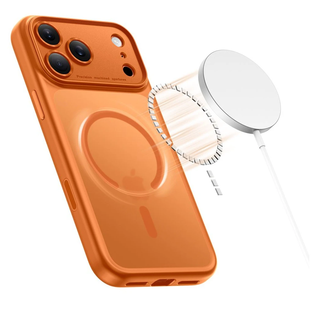 TECH-PROTECT MAGPEAK MAGSAFE CC iPhone 17 Pro készülékhez tok – matt, kozmikus narancs