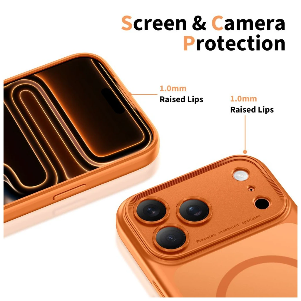 TECH-PROTECT MAGPEAK MAGSAFE CC iPhone 17 Pro készülékhez tok – matt, kozmikus narancs