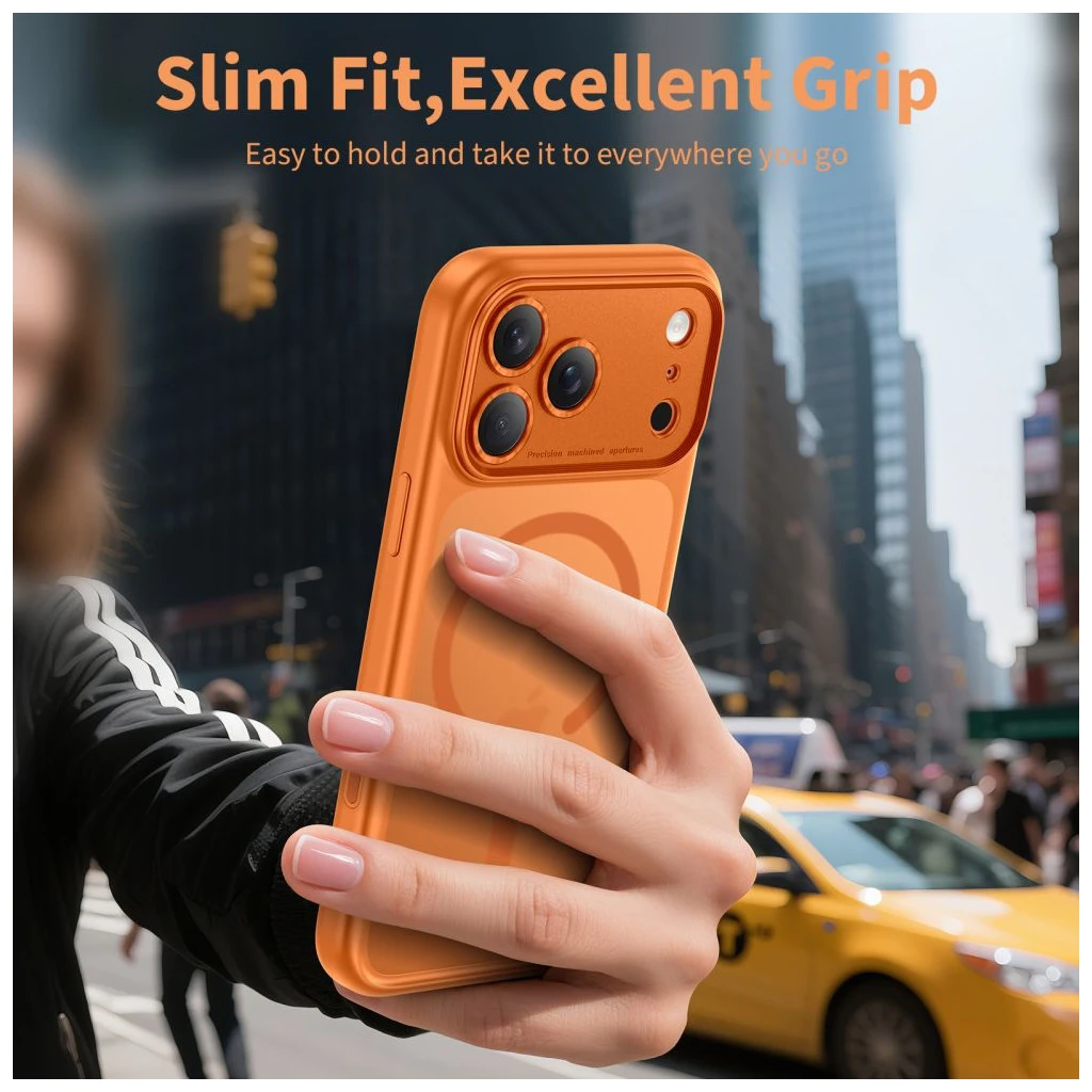 TECH-PROTECT MAGPEAK MAGSAFE CC iPhone 17 Pro készülékhez tok – matt, kozmikus narancs