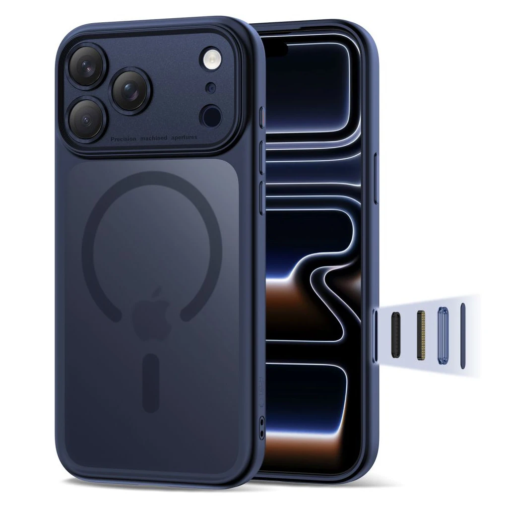 TECH-PROTECT MAGPEAK MAGSAFE CC iPhone 17 Pro Max tok készülékhez matt mélykék