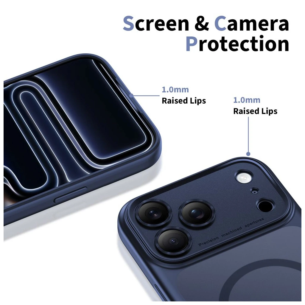 TECH-PROTECT MAGPEAK MAGSAFE CC iPhone 17 Pro Max tok készülékhez matt mélykék