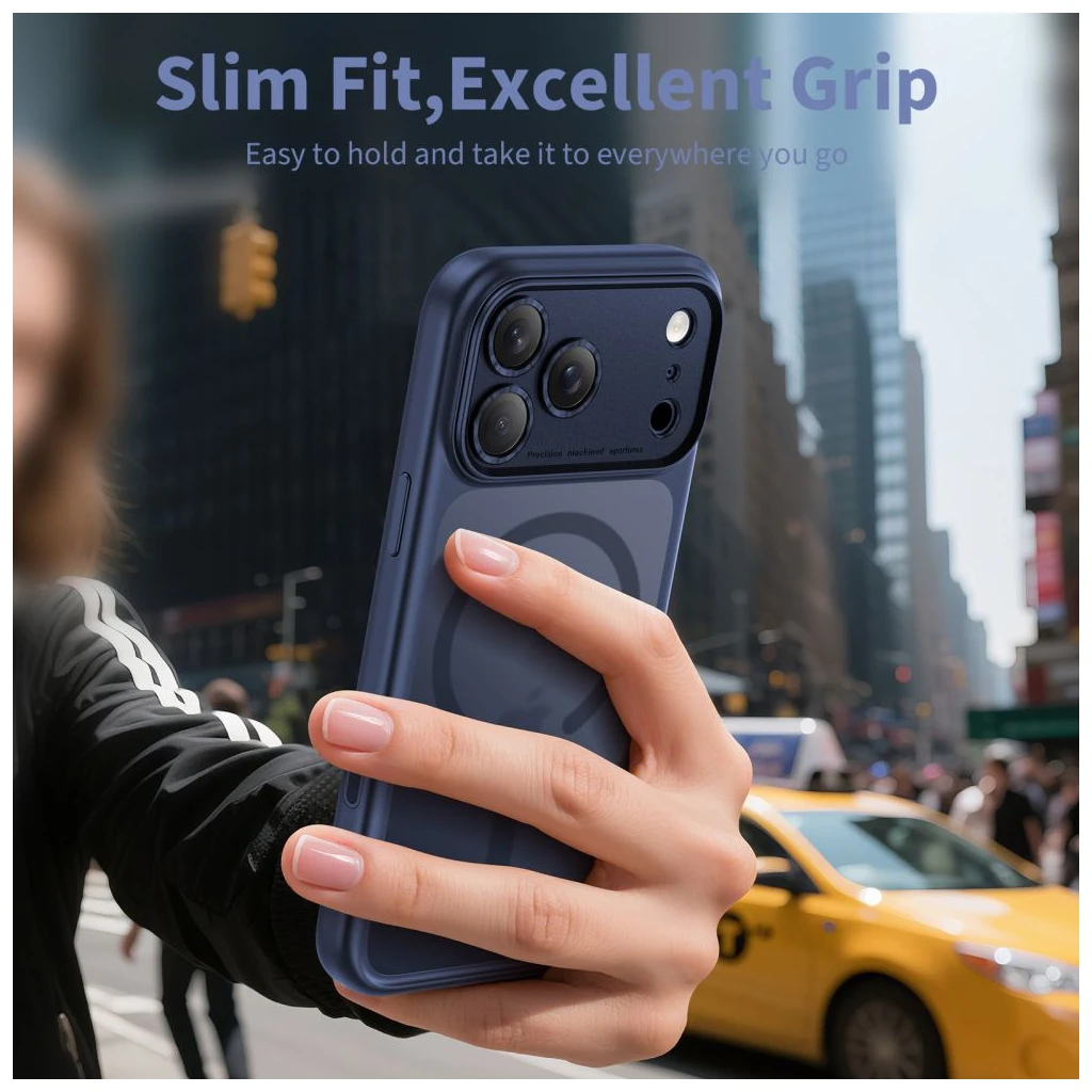 TECH-PROTECT MAGPEAK MAGSAFE CC iPhone 17 Pro Max tok készülékhez matt mélykék