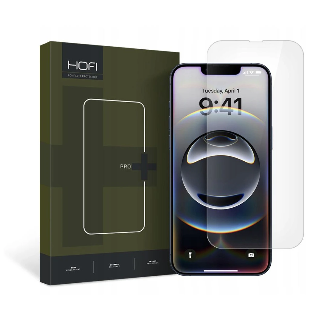 Edzett üveg kijelzővédő – HOFI GLASS PRO+ – iPhone 13 / 13 Pro / 14 / 16E készülékhez – átlátszó