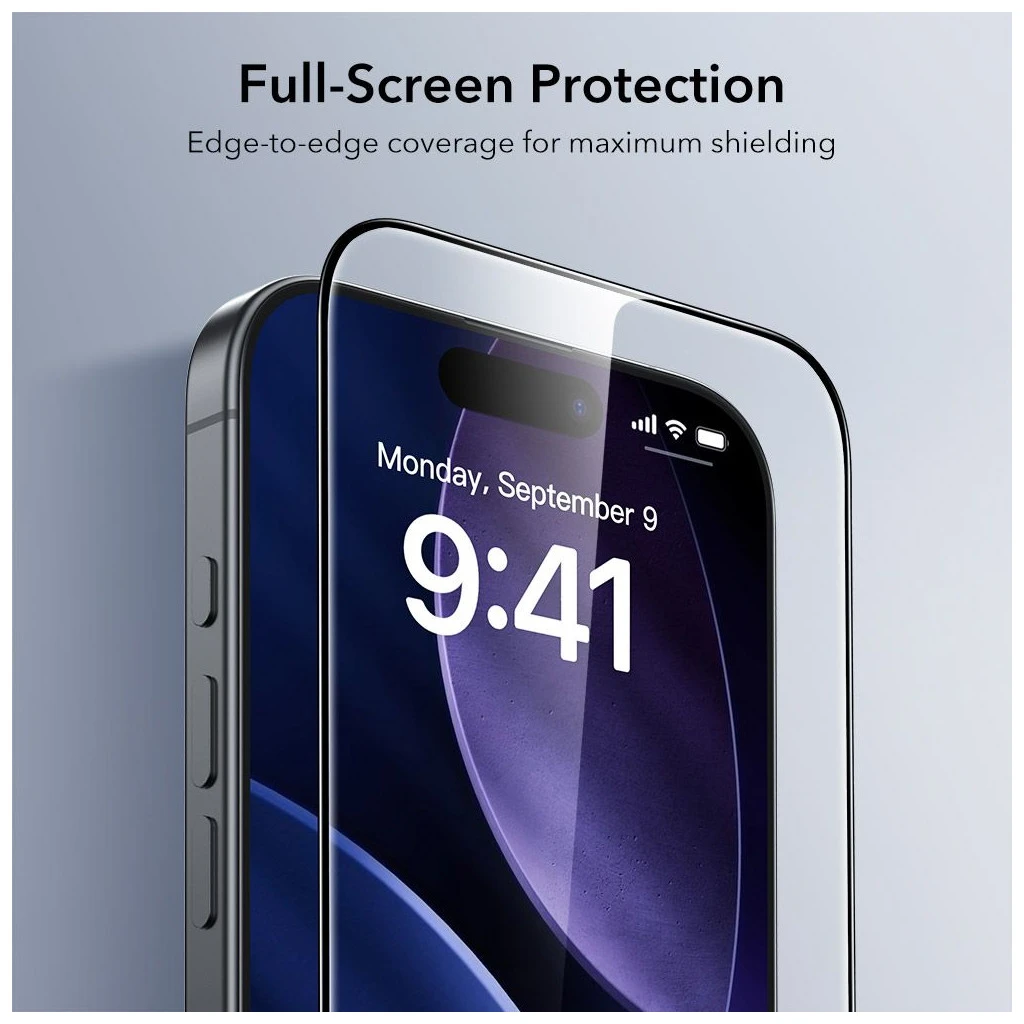 ESR UltrafiT edzett üveg kijelzővédő 2-PACK iPhone 17 Pro készülékhez fekete