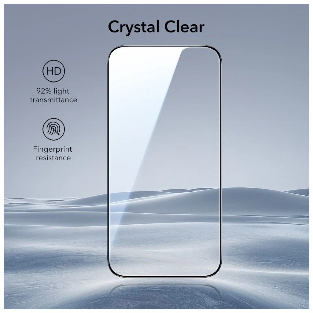 ESR UltrafiT edzett üveg kijelzővédő 2-PACK iPhone 17 Pro készülékhez fekete