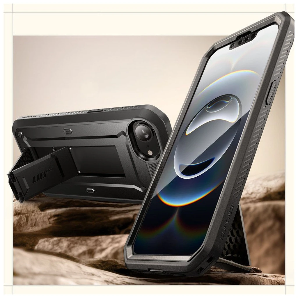 SUPCASE UNICORN BEETLE PRO iPhone 16E készülékhez tok fekete