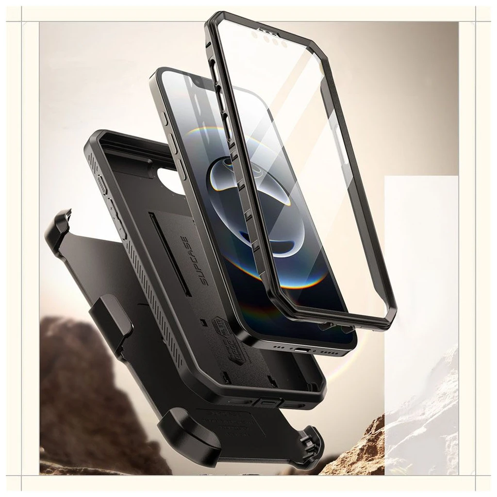 SUPCASE UNICORN BEETLE PRO iPhone 16E készülékhez tok fekete