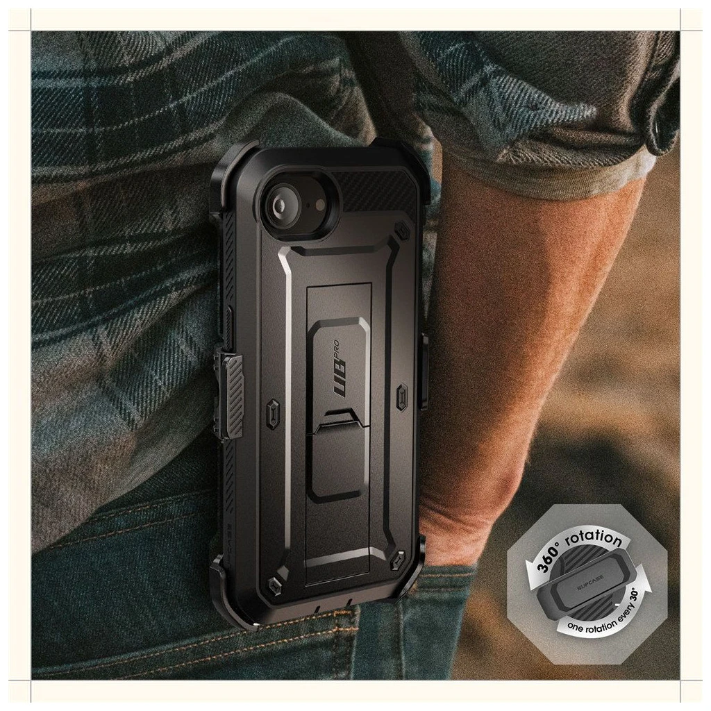 SUPCASE UNICORN BEETLE PRO iPhone 16E készülékhez tok fekete