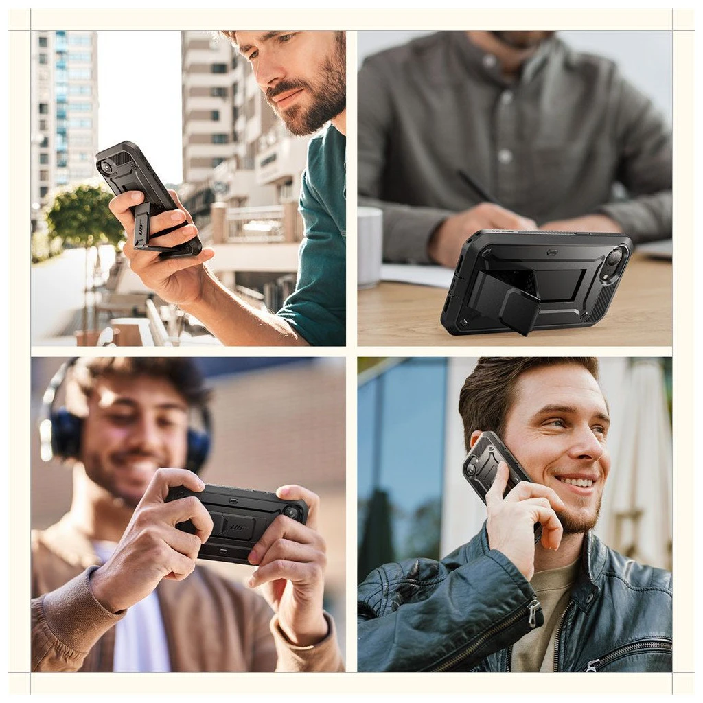 SUPCASE UNICORN BEETLE PRO iPhone 16E készülékhez tok fekete