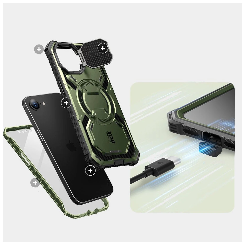 SUPCASE IBLSN ARMORBOX MAG MAGSAFE iPhone 16E készülékhez tok arany