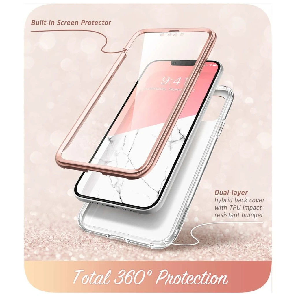 SUPCASE COSMO iPhone 14 Plus / 15 Plus készülékhez tok – márvány