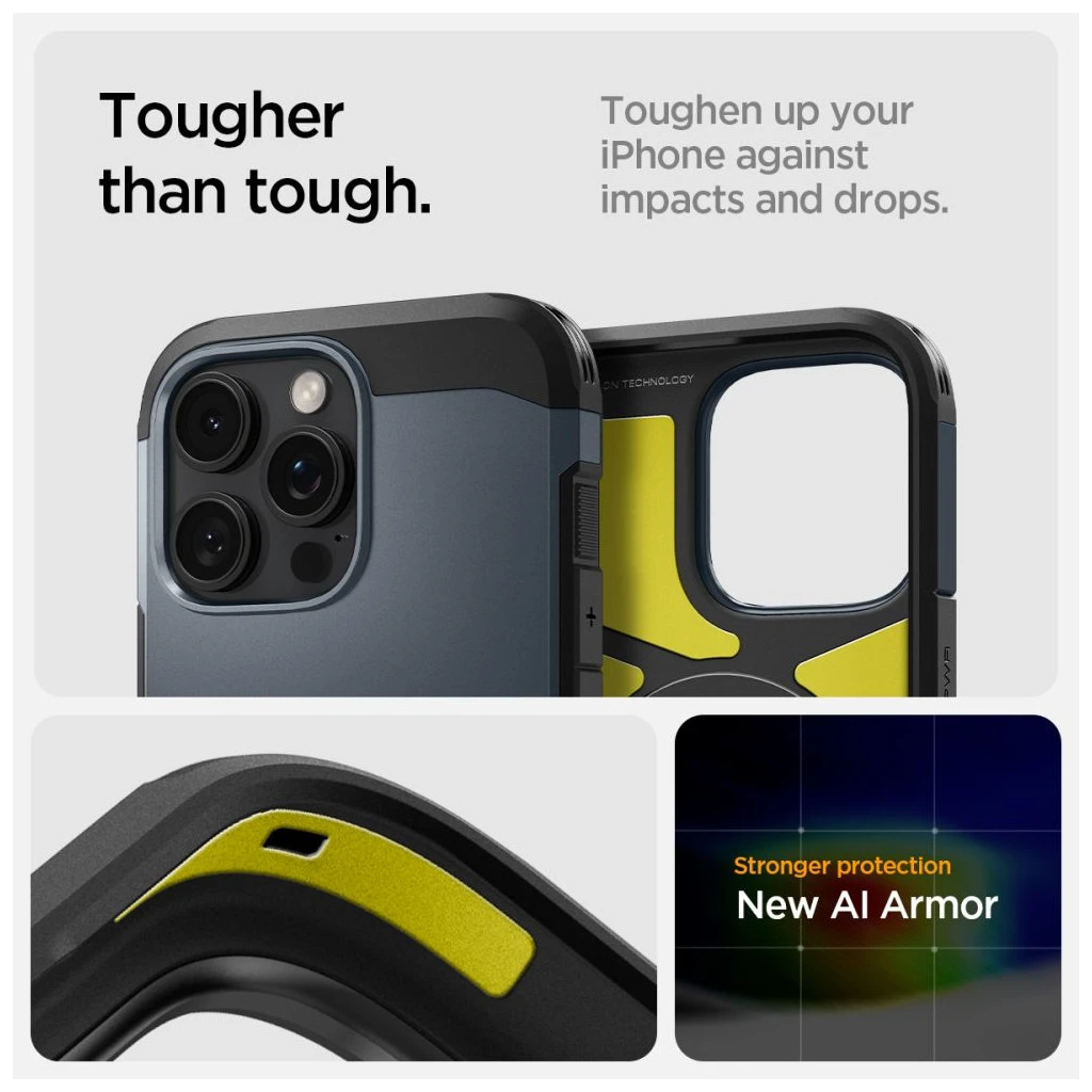 SPIGEN Tough Armor MAG MagSafe iPhone 16 Pro Max tok készülékhez metál palétaszürke