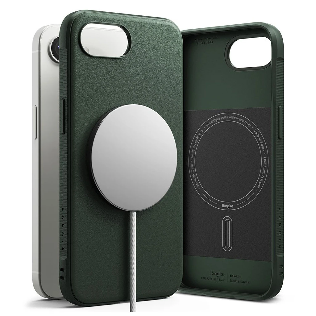 RINGKE ONYX Magnetic MagSafe iPhone 16E készülékhez tok sötét zöld