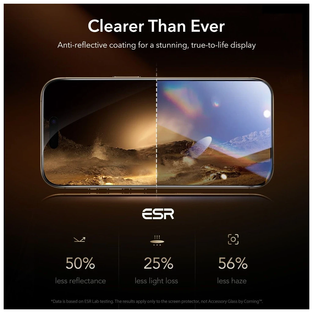 ESR Ultrafit Armorite Pro edzett üveg iPhone 17 Pro Max készülékhez fekete