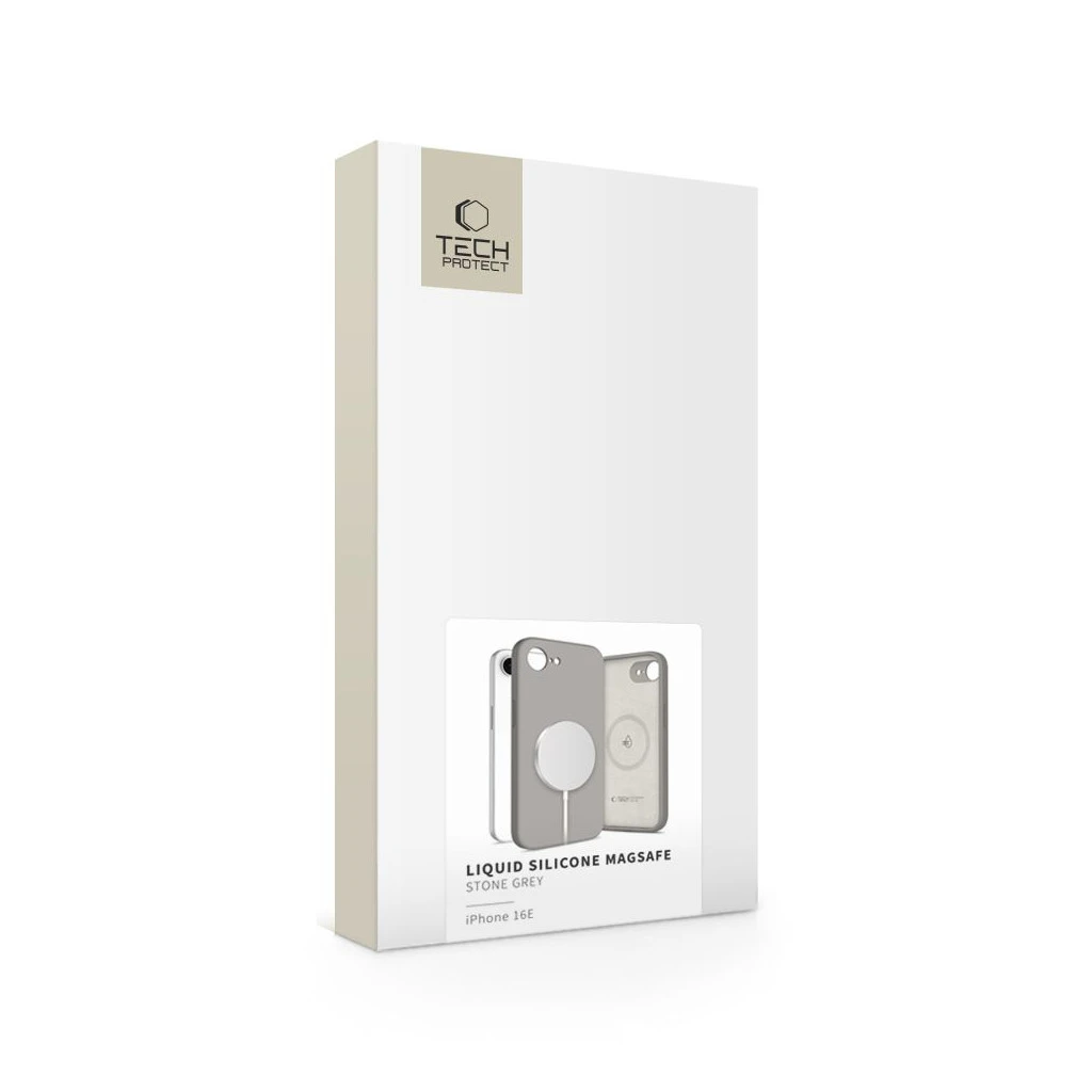 TECH-PROTECT Liquid Silicone MagSafe iPhone 16E készülékhez tok kőszürke
