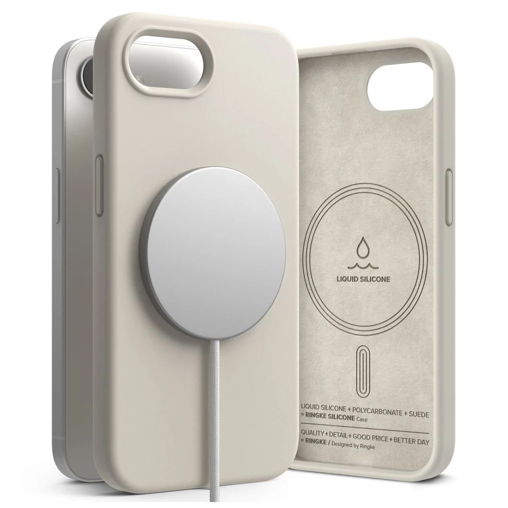 RINGKE szilikon mágneses MagSafe tok iPhone 16E készülékhez Stone