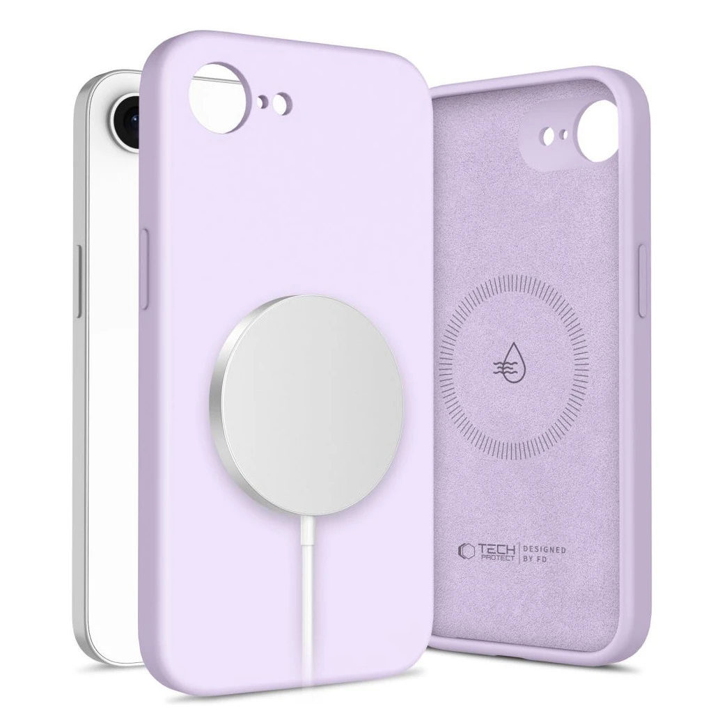 TECH-PROTECT Liquid Silicone MagSafe iPhone 16E készülékhez tok malva