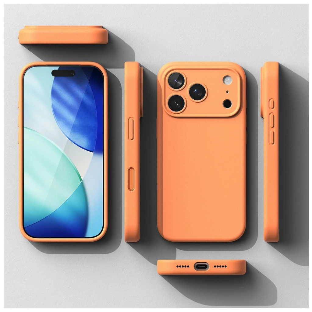 RINGKE szilikon mágneses MagSafe tok iPhone 17 Pro készülékhez narancs