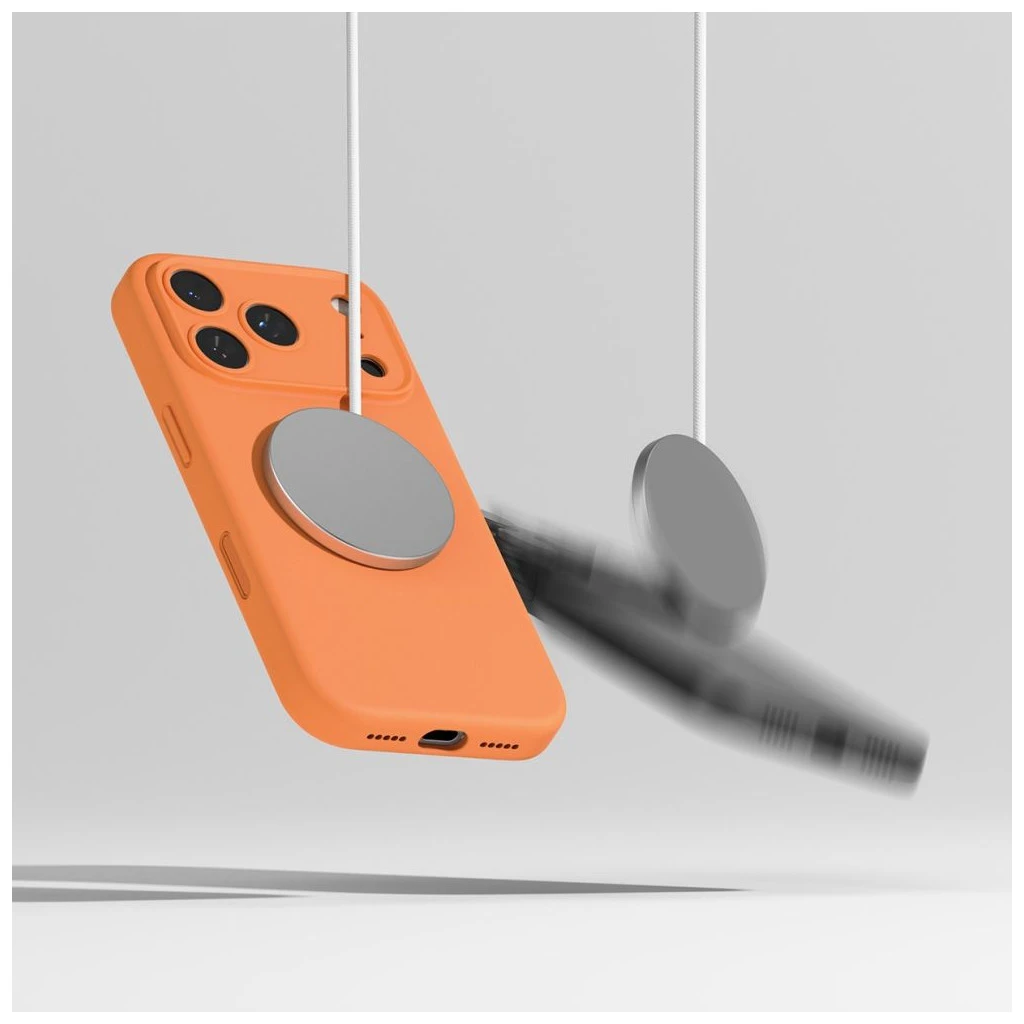 RINGKE szilikon mágneses MagSafe tok iPhone 17 Pro készülékhez narancs